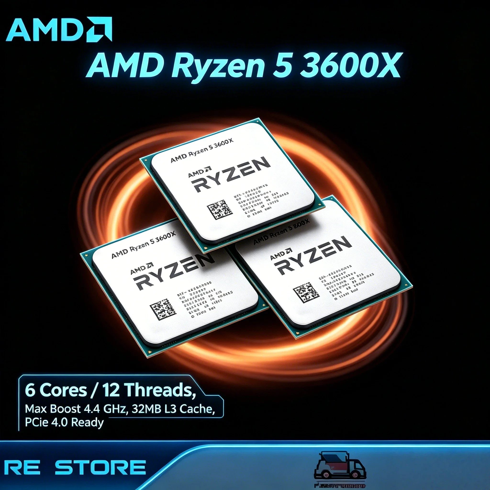 

AMD Original R5 3600X 6 Core 12 Thread 3.8 4.4GHz 7nm AM4 32MB L3 95W Desktop CPU Tray OEM Gaming Processor New 8K HD Pro Max