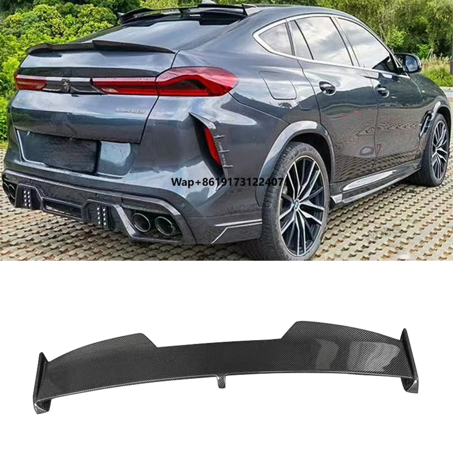 

Carbon Fiber LD Style Rear Roof Spoiler Bodykit for X6M F96 LCI 2019+Rear Top Roof Window Spoiler Wing Car Bodykit