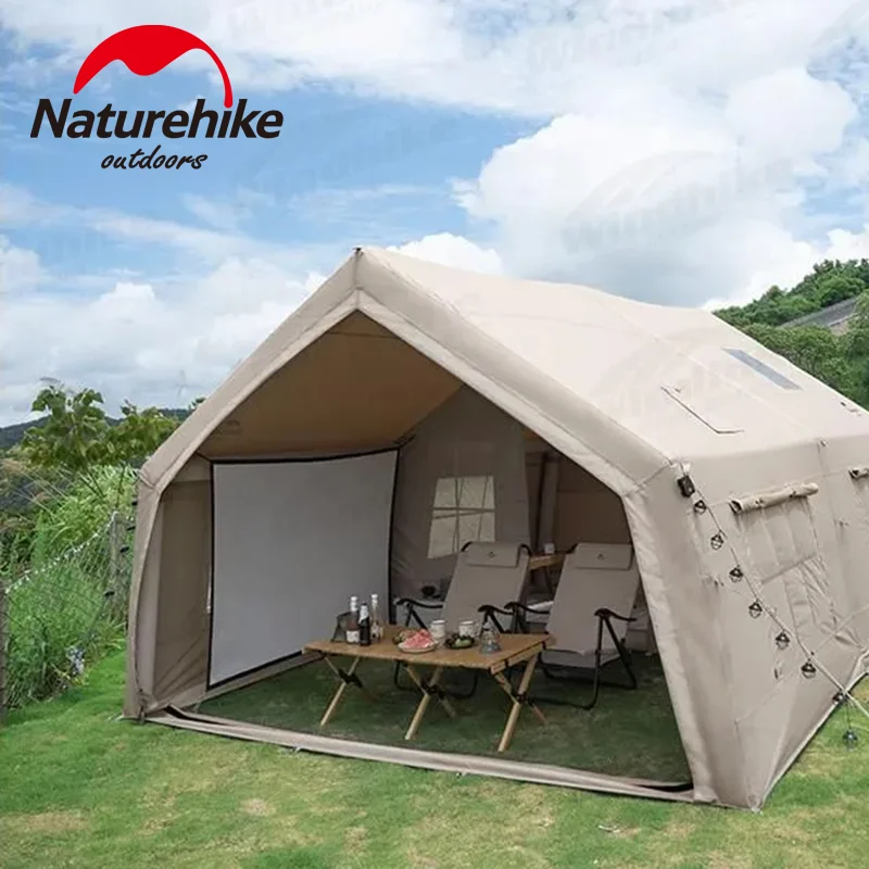 Naturehike Air 17.2 Camping Inflatable Tent Outdoor Glamping One Room One Hall Tent for 4 People Family Waterproof With Chimney