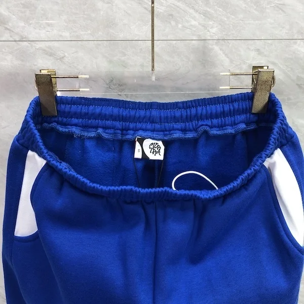 Mertra calças de alta qualidade moda listrado retalhos ferro bordado casual moletom para homens