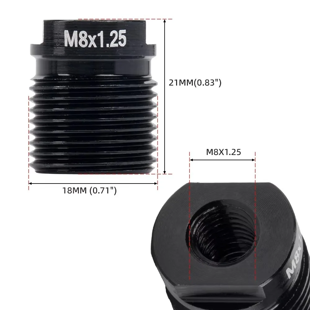 Accessories Aluminum Material Shift Knob Adapter Inside Thread Black Thread Adapter Transmission Knob Adapter