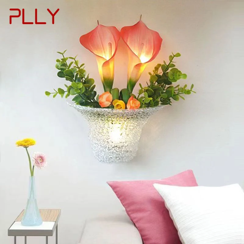 

PLLY Contemporary Flower wall Lamps Romantic Pastoral Decorative For Living Room Corridor Bed Room Decoration Light