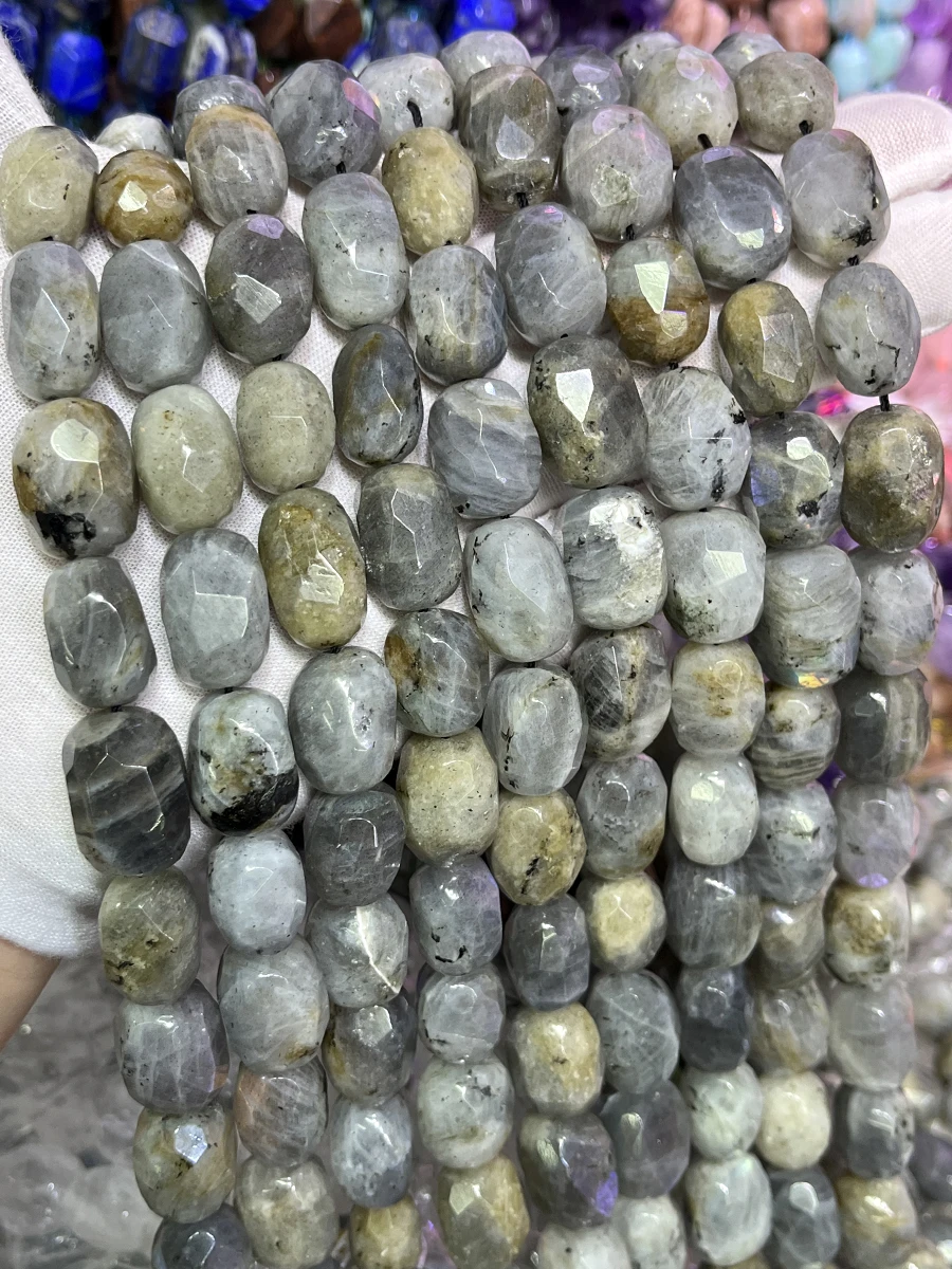 Natural Labradorite Conformal section Irregular Faceted Loose For Jewelry Making DIY Necklace Bracelet 15''13x18mm