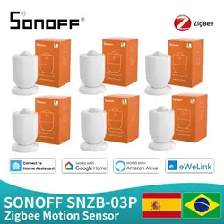 SONOFF-Sensor de movimiento SNZB-03P Zigbee Pir, detección rápida de 5 segundos, seguridad para el hogar inteligente, funciona con Alexa, Google, mqtt