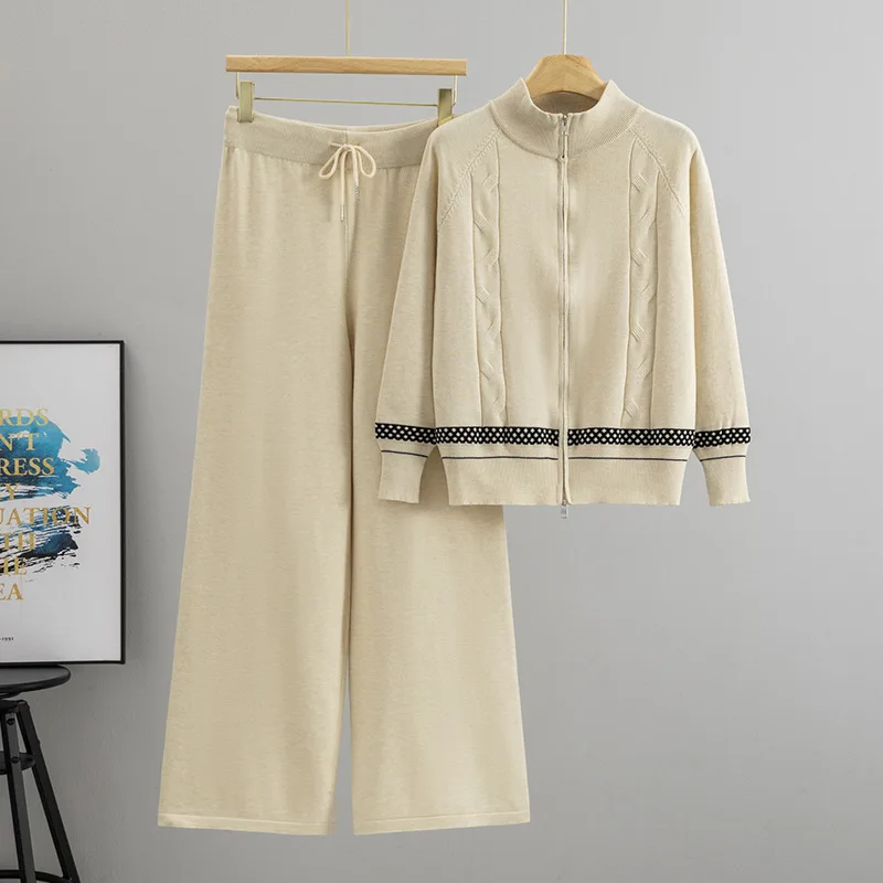 Ensemble 2 pièces en tricot pour femme : cardigan, pantalon large, survêtement en tricot, veste et pantalon, tenues automne-hiver 2026