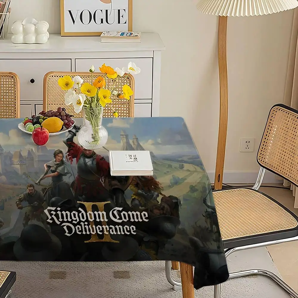 لعبة Kingdom Come D-Deliveryance مفارش المائدة المنزلية لتزيين الطعام وإكسسوارات الطاولة المستطيلة قماش مقاوم للماء مضاد للبقع #5
