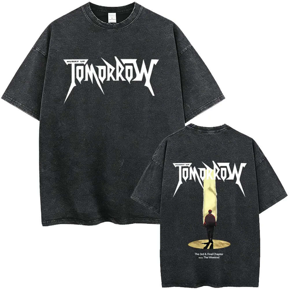 Washed Vintage Rapper The Weeknd with Playboi Carti After Hours Til Dawn Tour 2026 T Shirt Men Hip Hop Fashion Pop Music T-shirt