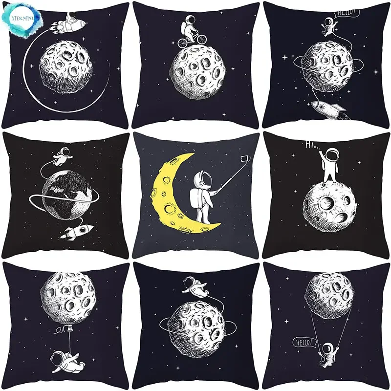 Exclusively For The Universe And Space Peach Skin Pillowcases, Household Goods, Cartoon Animation Pilot Cushion Cover Customizat