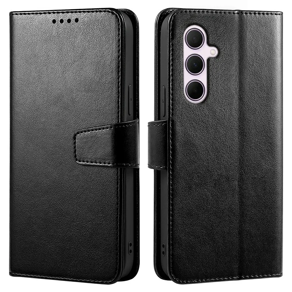 For Samsung Galaxy S26 FE Case Stand Card Holder Wallet Leather Phone Cover - Black