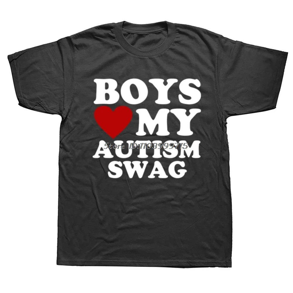 Boys Love My Autism Swag Funny Autism Awareness T-Shirt Summer Euro Size Graphic Cotton Streetwear T Shirt Men Cotton Tshirt