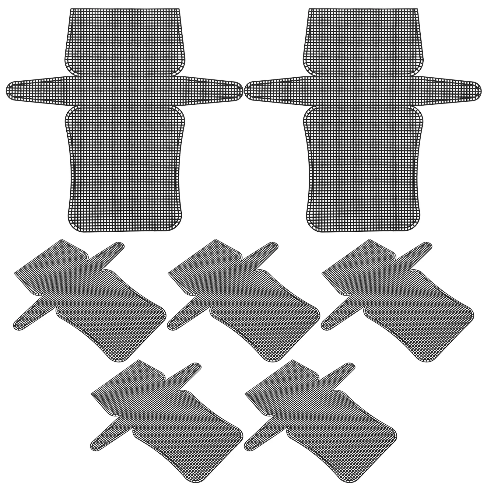 7 Stuks Plastic Raster Canvas Stukken Voor Borduren Multifunctionele Veelzijdige Craft Kit 13.9X13.2 Plastic Mesh Net Mesh Grid vel