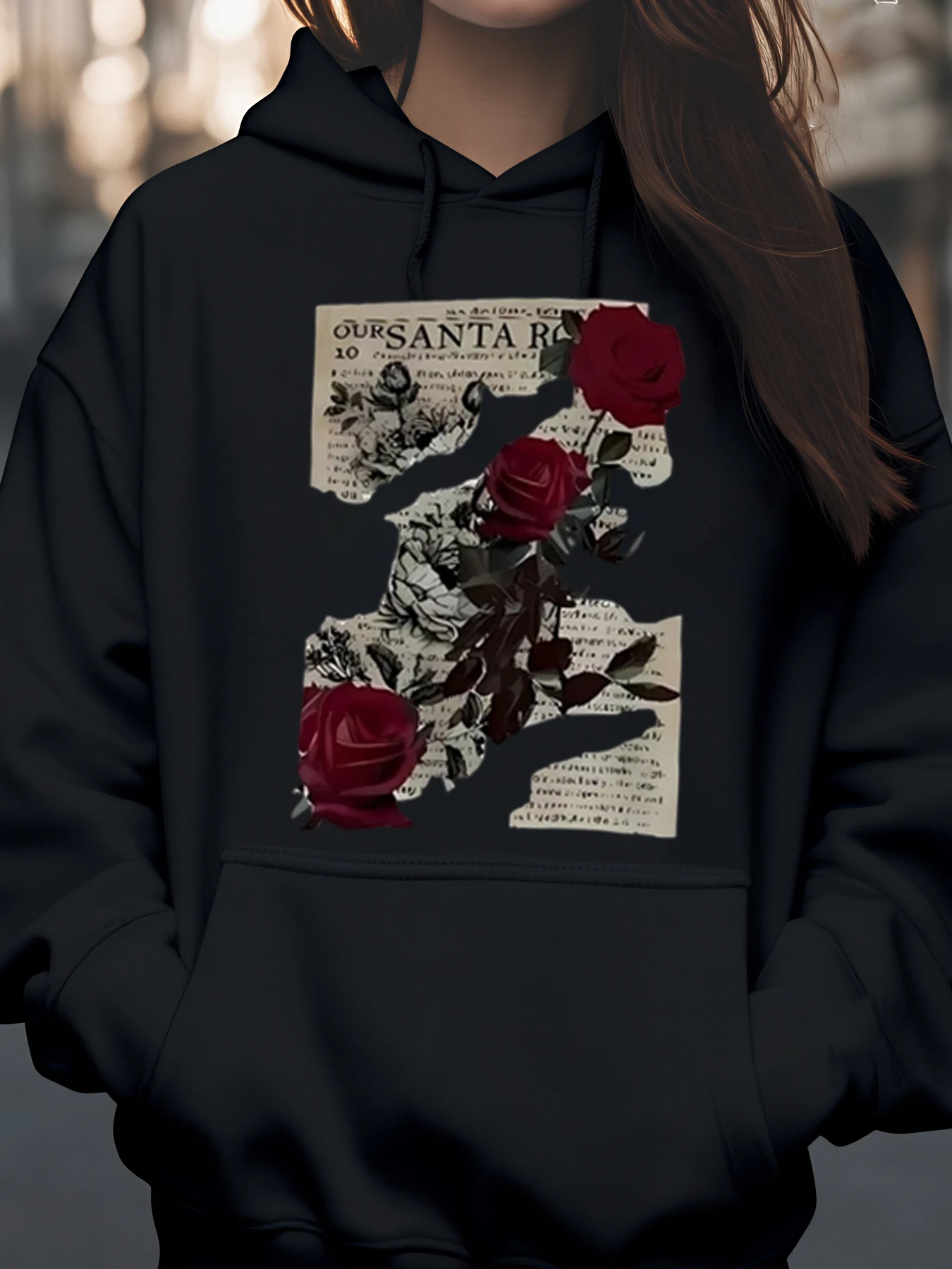 

Толстовка с капюшоном и розовым и винтажным текстовым принтом, повседневная одежда на День святого Валентина для женщин