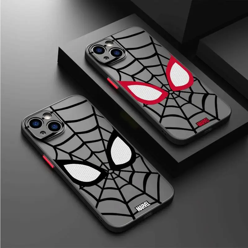 Marvel Sipider Man Phone Case for iPhone 15 Plus SE XR 14 Pro Max 11 XS Max 12 Pro 13 Mini 7 8 Soft Matte Funda Cover