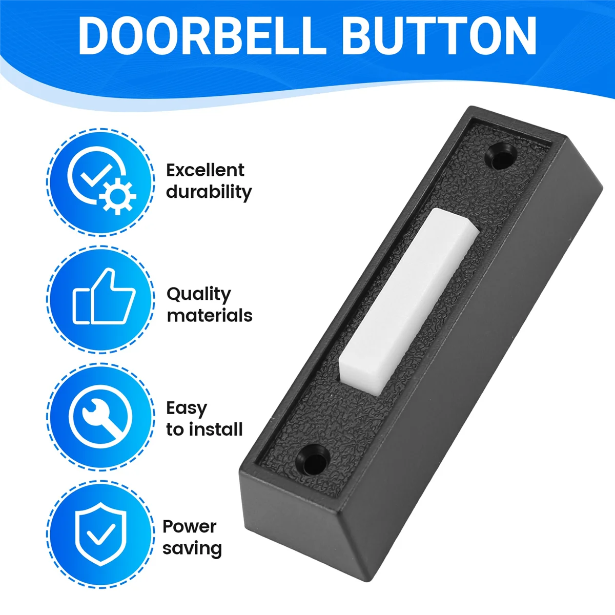 ABQR 1 قطعة زر جرس الباب السلكي مع ضوء LED، استبدال زر حلقة جرس الباب، مفتاح فتاحة الباب المثبت على الحائط