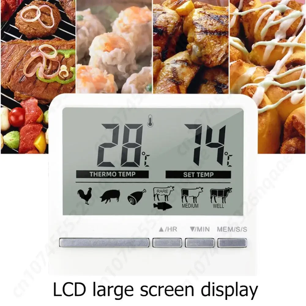 Digital Probe Thermometer Oven Meat Timer Temperature Remote Alarm Control Electric BBQ Thermometer Kitchen Cooking Food Gadgets