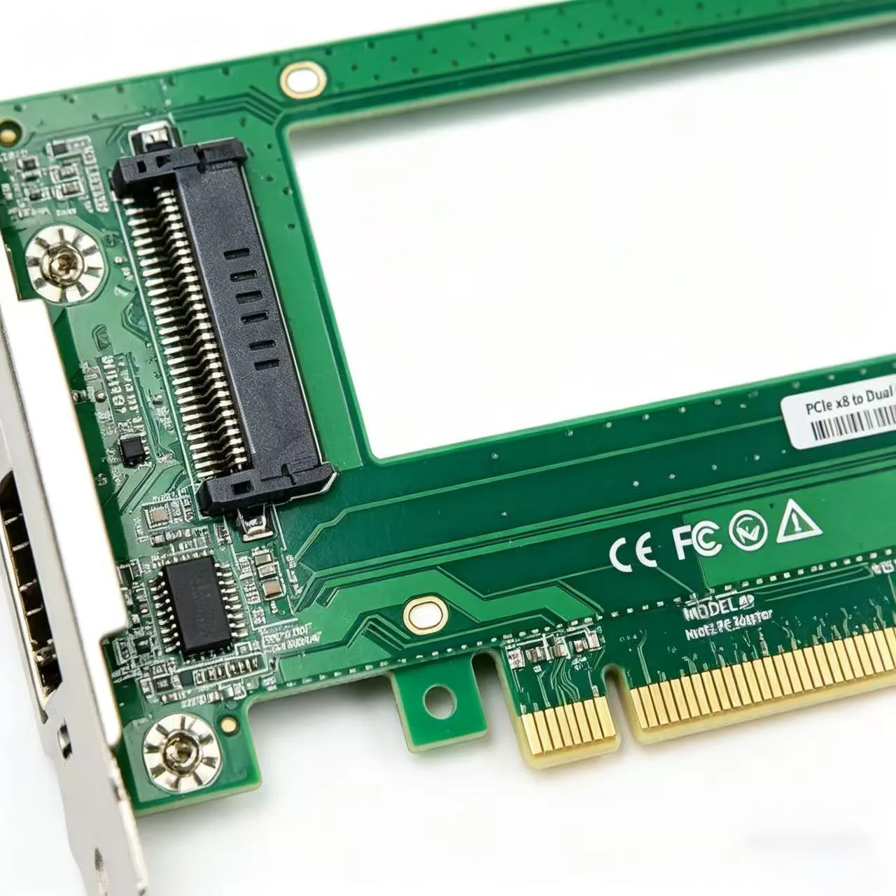 2x 2-Port U.2 SFF-8639 Solid State Drive to PCIe 4.0 x8 Card U.2 NVMe SSD Adapter