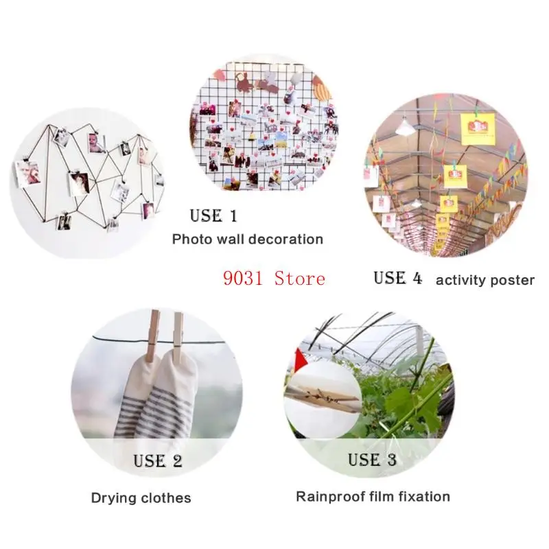 Photo Clip with 1.5Yard Twine For Hanging Picture Rabbit Photo Peg