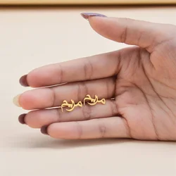 Custom Arabic Name Earrings for Women Girls Personalize Customize Stainless Steel Arabic Letter Ear Studs Best Mother's Day Gift