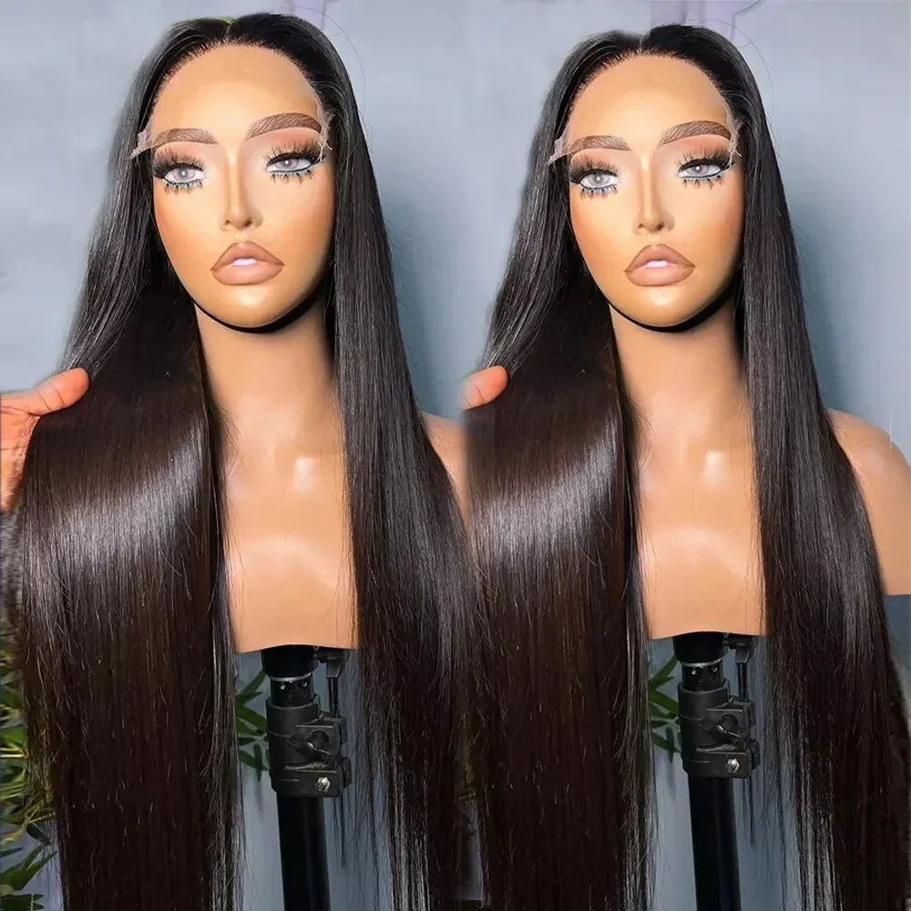 

100% натуральные вьетнамские парики из человеческих волос на распродаже: бесшовный кружевной парик 5x7 без клея, супердвойное плетение, идеально прямые волосы, 30 дюймов, кружевной фронтальный парик