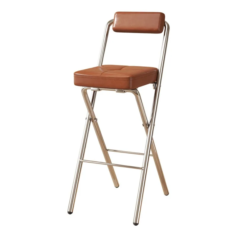 -ww Foldable Bar Stools with Backrest for Adults, High Kitchen Stools for Long Sitting, Front Desk & Cashier High