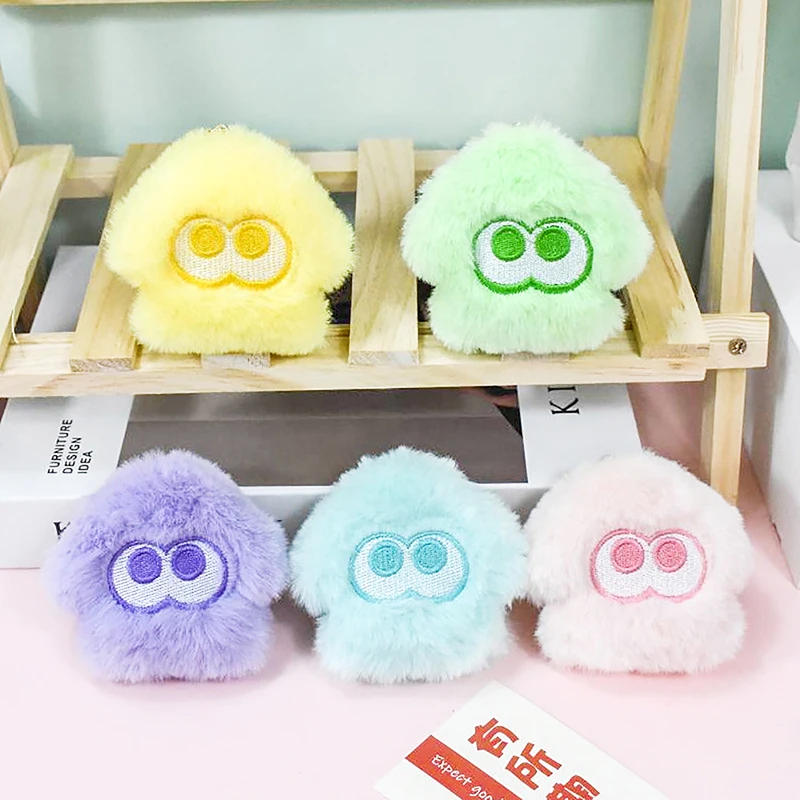 10cm Cartoon Game Splatoon Plush Key Chain Toy Kawaii Stuffed Animal Doll Keychain Soft Hairball Toys For Kid Gift