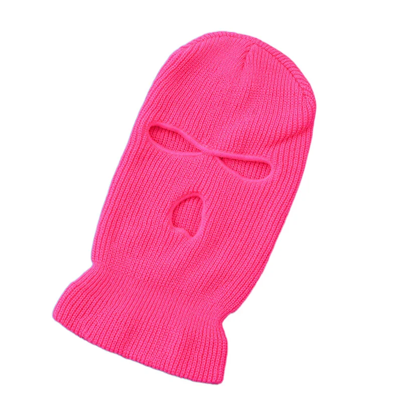 

Unisex 3 Hole Ski Mask Winter Knit Cap Full Face Balaclava Hood Cycling Motorcycle Keep Warm Black Bright Pink Neon Green Yellow