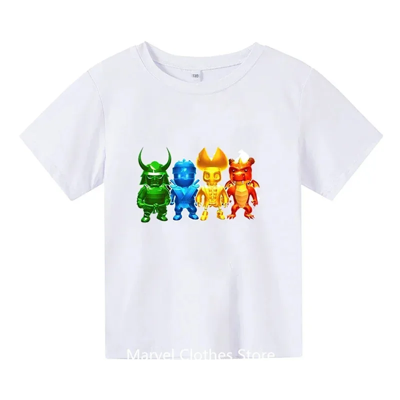 

Hot Sale Stumble Guys Tshirt Kids Funny Game Boys T-Shirts Cartoon Baby Girls Clothes Boys Summer Casual T-Shirt Children Tops