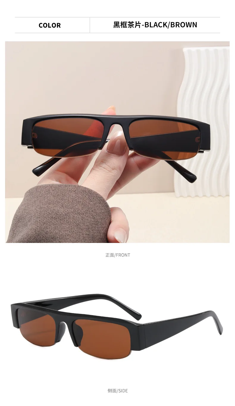 Neue Modische Kleine Quadratische Leoparden-Schwarze Brillenfassung für Damen Vintage Halbrahmen-Sonnenbrille Damen Outdoor-Brillen UV400 – Detail 17