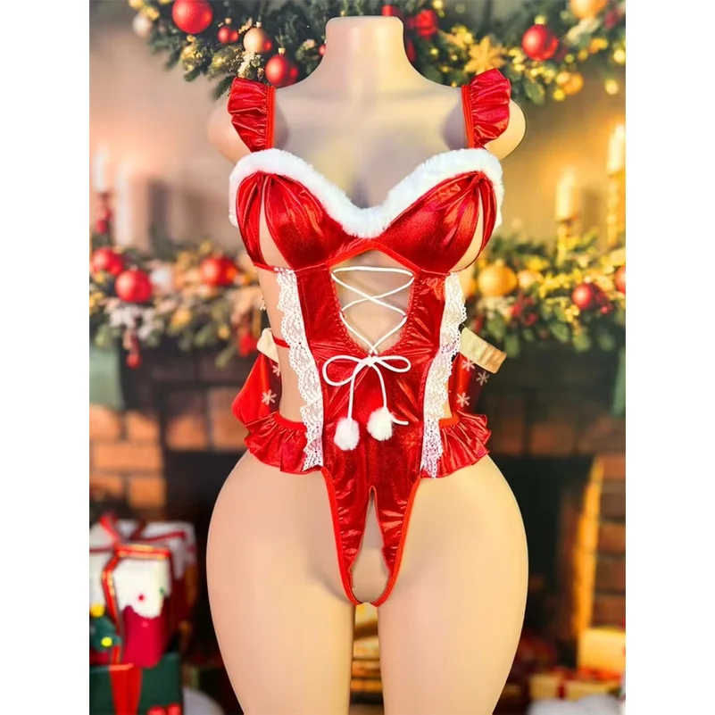 Christmas Lingerie Sexy Hot Erotic Underwear For Women Christmas Costume Lace Sexy Dress Babydoll Exotic Apparel Sleepwear view 2