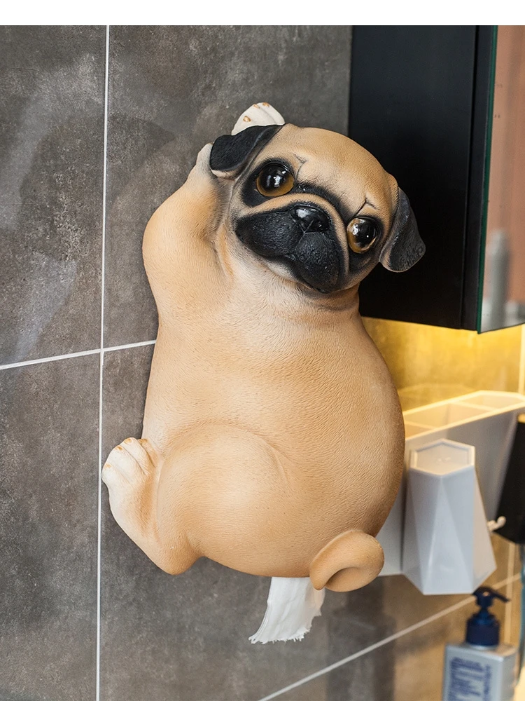 

Resin Tissue Holder Animal Shape Roll Paper Toilet Storage Rack Home Napkin Bathroom Wall Mounted Shelf