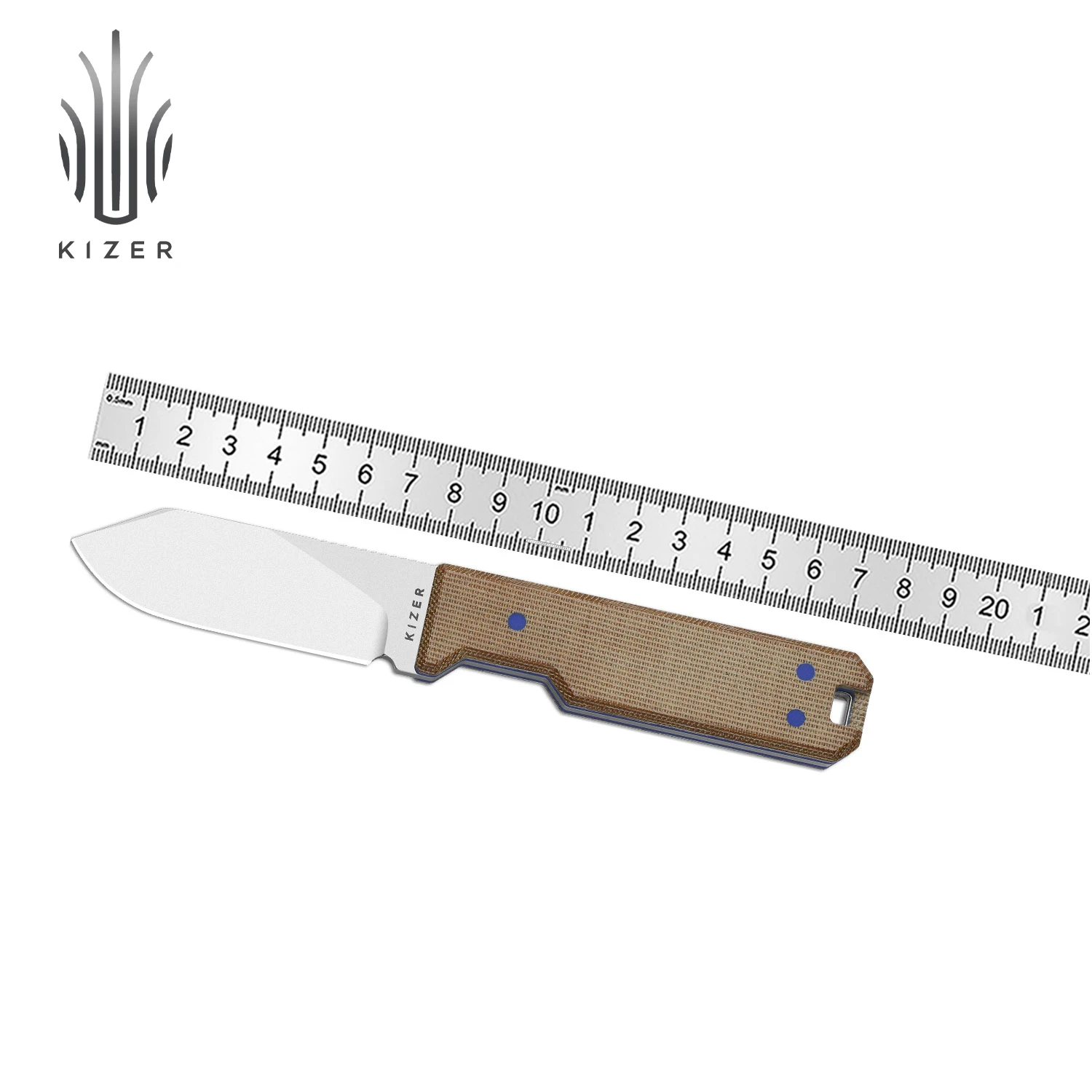 Kizer Fixed Blade Knife Abrams 1133A1/A2/A3 Richlite & Carbon Waves/Micarta/G10 Handle WIth Nitro-V/Nitro-V/D2 Steel Blade - view 2