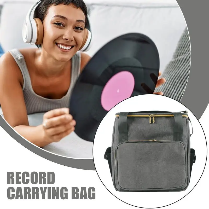 

Record Album Holder Travel Organizer Bag For CDs Albums Storage Carrying Bag With Dividers Holds Up To 45 Records For Travel
