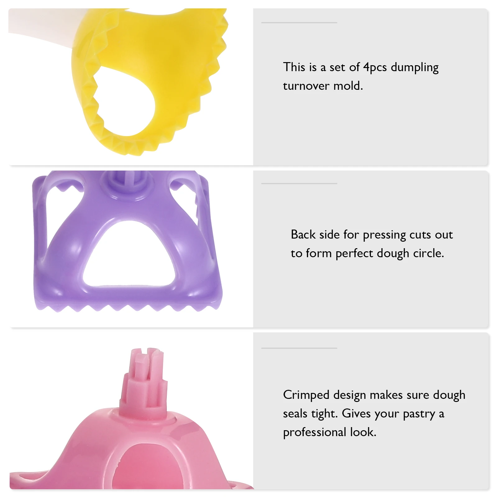 

4 Pcs Square Tool Dumpling Wrapper Mold Kitchen Utensils Calzone Dough Press Round Gyoza Yellow