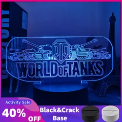 PC Game World of Tanks 3D LED Night Light illusion Novelty Sleep Table Desk Lamp Boy Kid Birthday Christmas Lamp Home Decor Gift