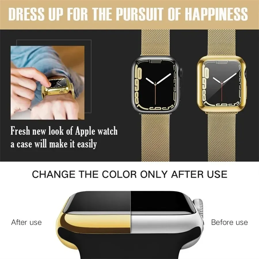 TPU Cover for apple watch case series 9 8 7 6 5 4 3 SE 41mm 45mm 42-44mm-40mm screen protector Accessories for apple watch band image 5