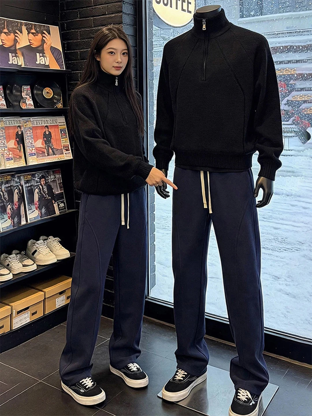 

Мужские зимние спортивные повседневные брюки American Sle k Blue Fce с прямым кроем и угловыми вставками, на флисовой подкладке