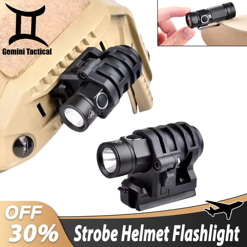 

WADSN Helmet Light FAST Helmet Flashlight Strobe Telescopic Zoom Survival Safety Scout Lamp Outdoor Hunting WithHat Clamp Holder