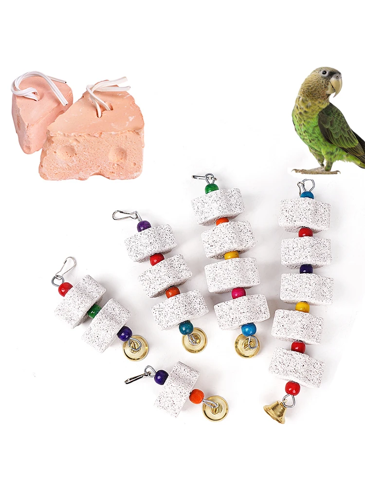 Jouet molaire d'oiseau en forme de fleur, pierre de broyage pour perroquet, Cage à oiseaux, perruche, Chinchilla, écureuil, jouet, accessoires