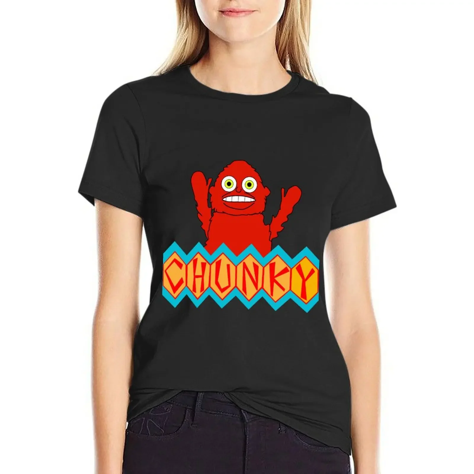 

Chunky T-Shirt summer tops lady clothes vintage Summer Women's clothing