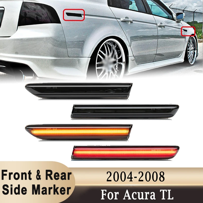 

LED Side Marker Front & Rear Side Fender Signal Light Amber & Red for Acura TL 2004-2008 33655SEPA01 33650SEPA01