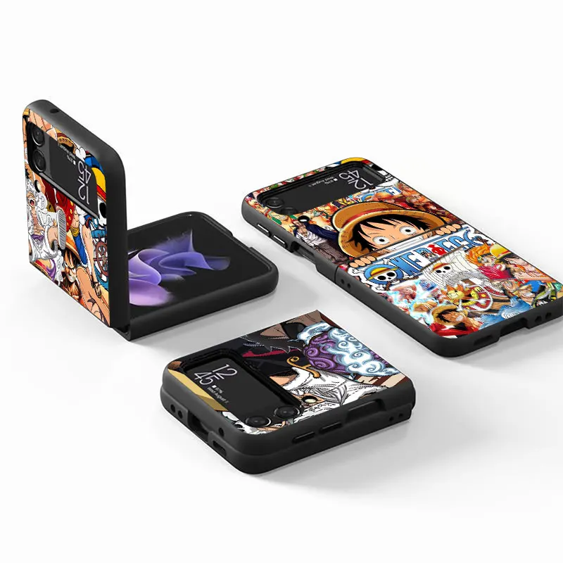 حافظة هاتف لهاتف سامسونج جالاكسي Z Flip Z Flip 3 Z FLIP 6 Z Flip 5 غطاء خلفي أنيمي قطعة واحدة