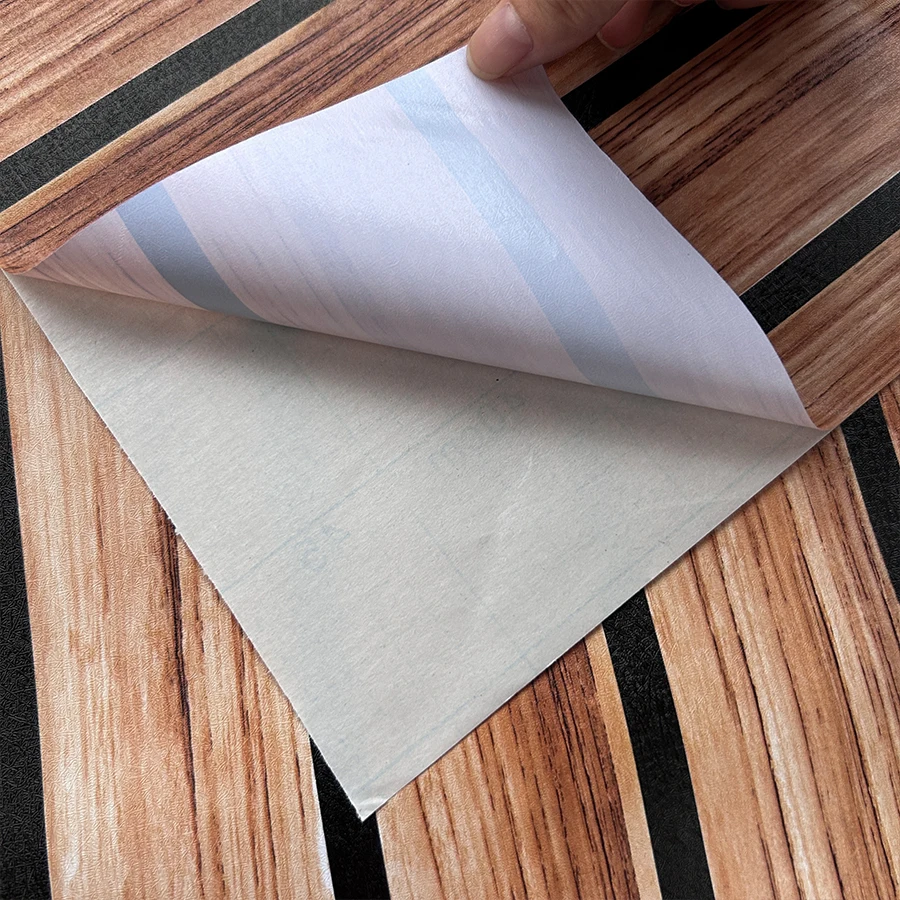 Yellow Coffee Colored Grid Stripe Self-adhesive Wallpaper for Living Room Dining Room TV Decoration Background Wall PVC Sticker