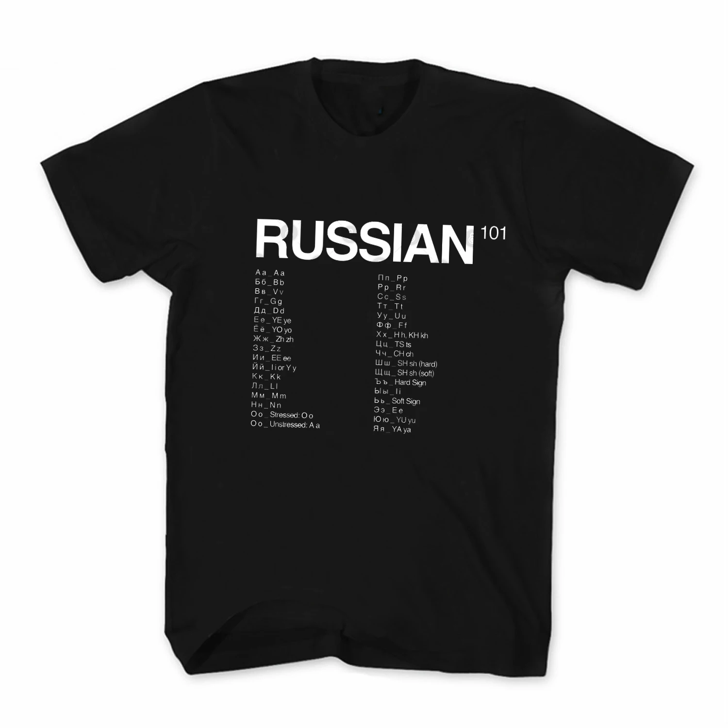 

Russian Language 101 - Alphabet - Russian T Shirt. Short Sleeve 100% Cotton Casual T-shirts Loose Top Size S-3XL