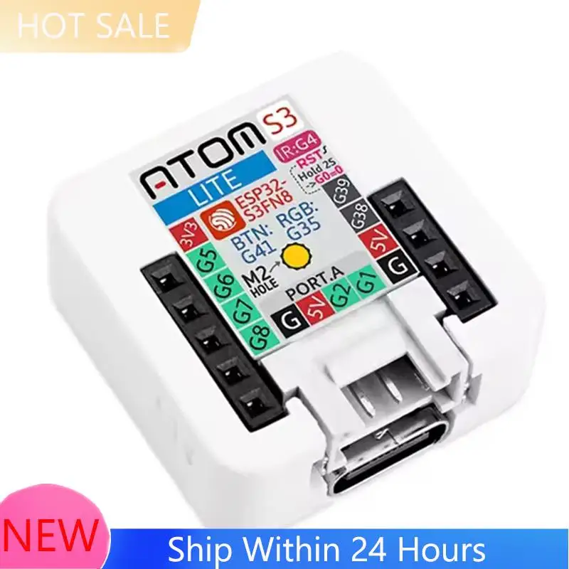 ~ 【EN stock】 Kit de desarrollo ATOMS3 Lite ESP32S3 Iot, integración AI, programación inalámbrica para aprendizaje y creación de prototipos