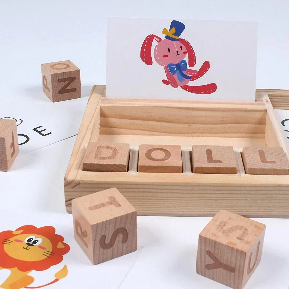 1 st Hout Spelling Woorden Game Kids Vroege Educatief Speelgoed voor Kinderen Leren Houten Speelgoed Montessori Onderwijs Puzzel Speelgoed Geschenken