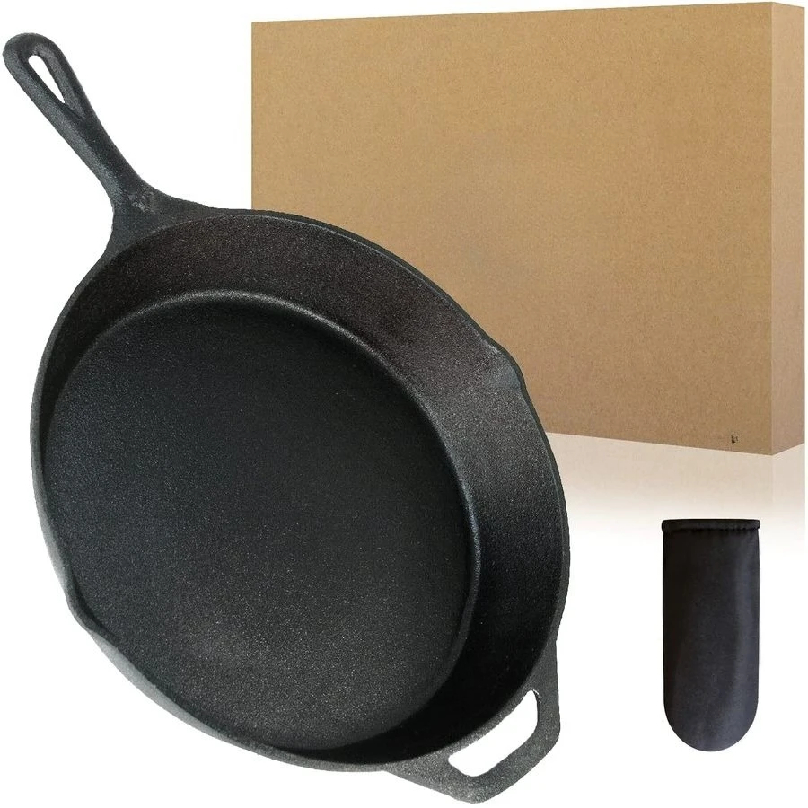 

Большая круглая чугунная сковорода с предварительной обработкой (для предварительного нагрева)