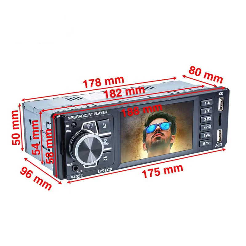 

Car Radio 1 Din MP5 Player 3.8 Inch IPS Screen Autoradio Stereo FM Bluetooth Mirror Link Microphone Rear View Camera