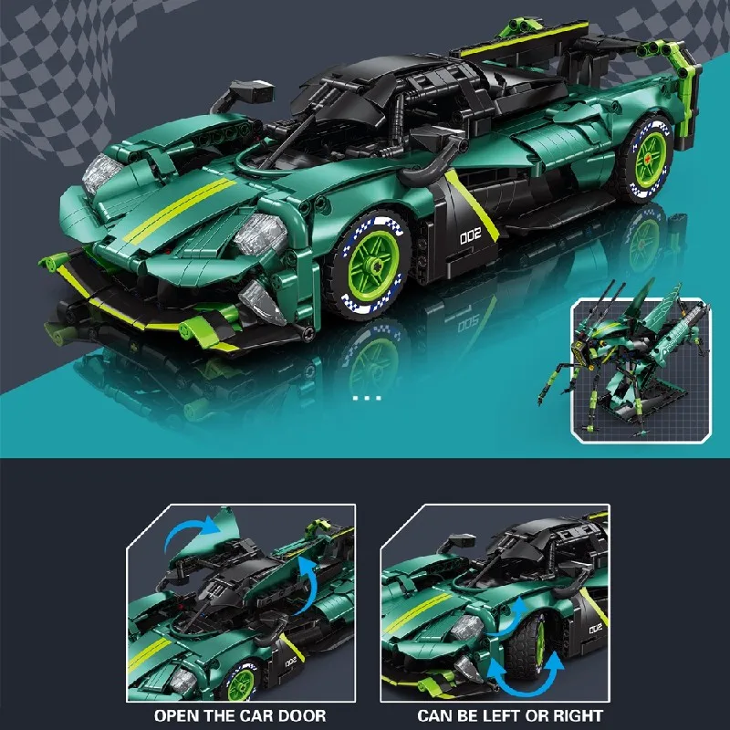 

Конструктор 2-в-1: Деформируемая гоночная машина Валькирия и спортивный автомобиль-жучок (2015 деталей) – Подарок для взрослых и детей