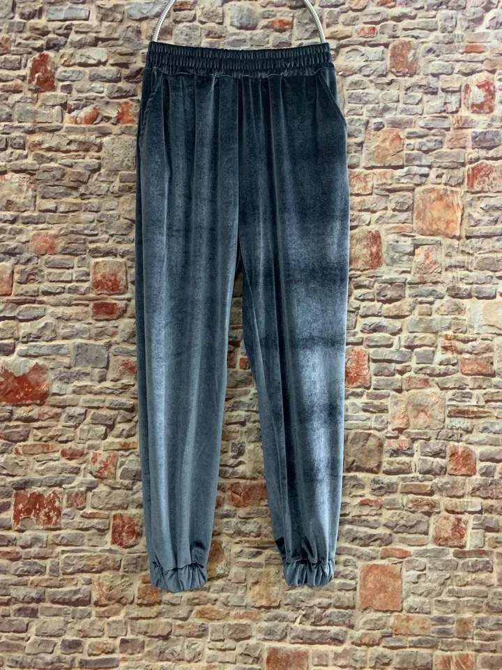 Winter New Women's Velvet Velour Joggers Soft Stretch Warm Sweatpants Pants With Pockets 7colors