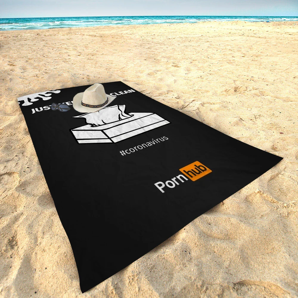 Porn Hub Beach Towel Cartoon Cute Summer Kids Large Bath Pool Beach Towel Microfiber Absorbent For Swimming Travel